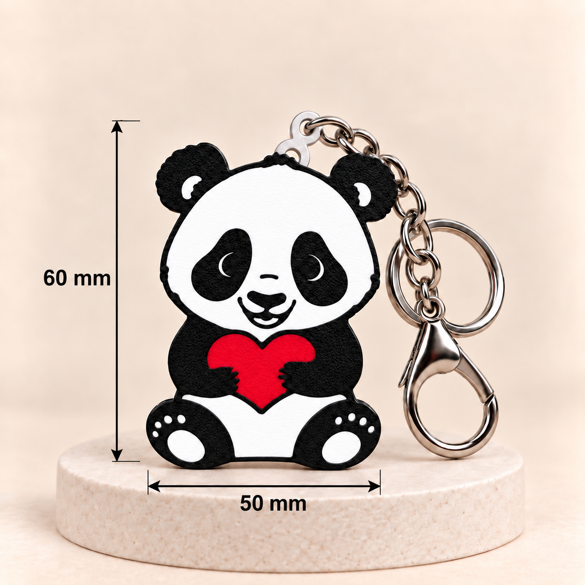 Cute Panda Heart Keychain Pack of 2 by Keepsa - photo 3