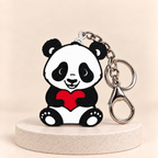 Cute Panda Heart Keychain Pack of 2 by Keepsa - photo 1
