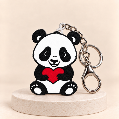 Cute Panda Heart Keychain Pack of 2 by Keepsa - photo 1