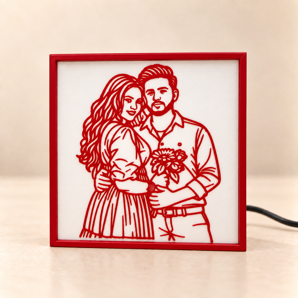 Personalized 3D Line Art LED Glow Frame by Keepsa - photo 4