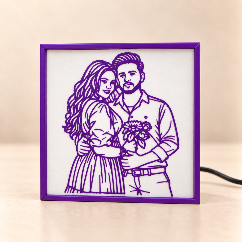 Personalized 3D Line Art LED Glow Frame by Keepsa - photo 3