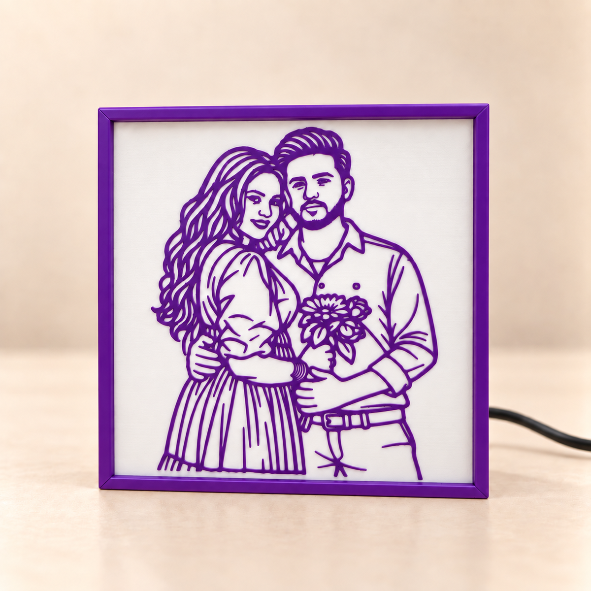 Personalized 3D Line Art LED Glow Frame by Keepsa - photo 3