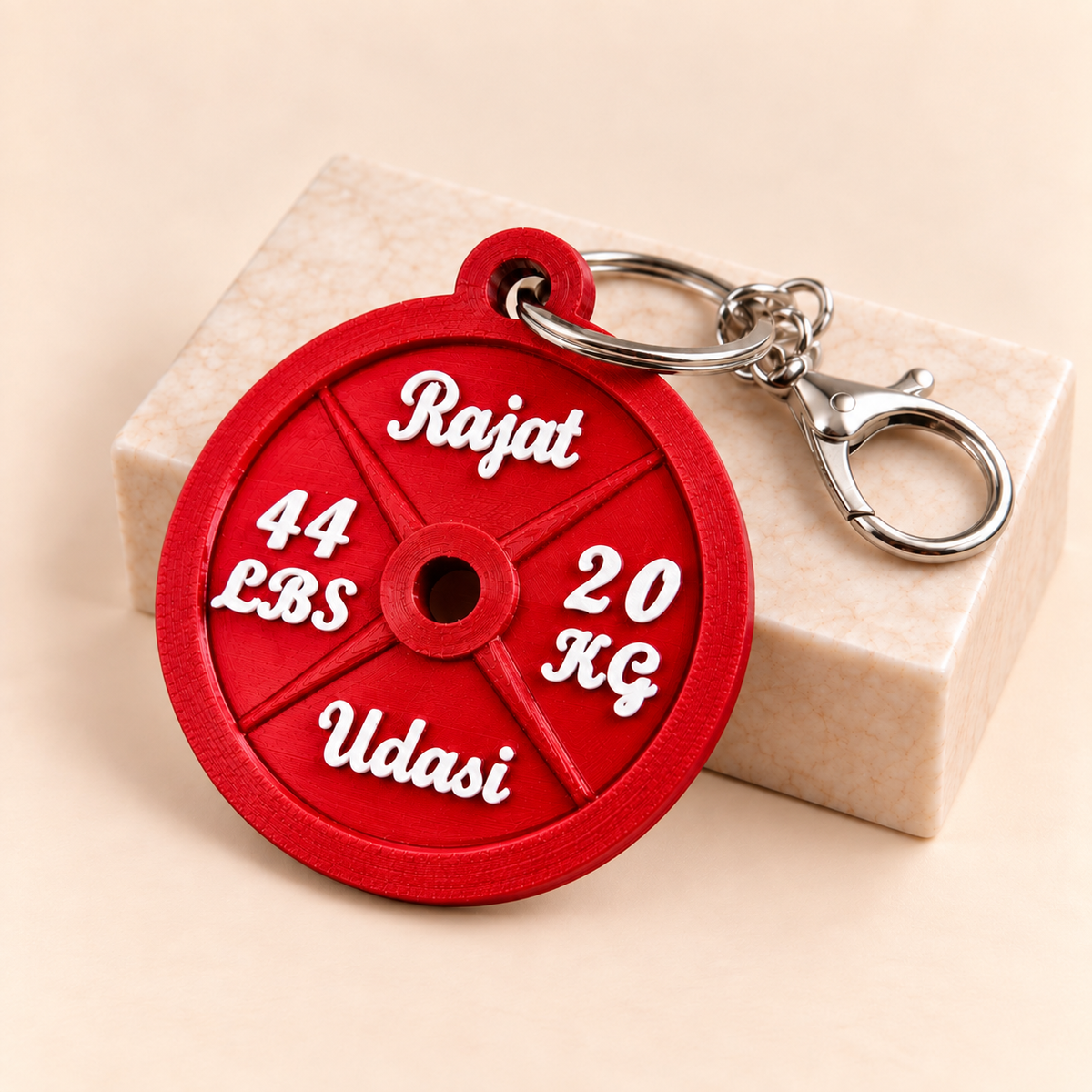 Personalized Gym Weight Plate Keychain by Keepsa - photo 4