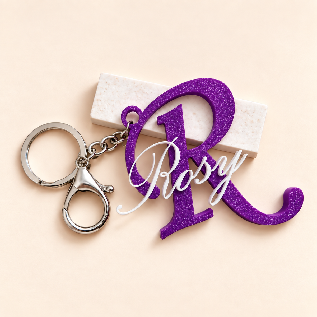 Personalized Name and Initial Charm Keychain by Keepsa - photo 7