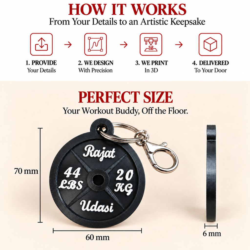 Personalized Gym Weight Plate Keychain by Keepsa - photo 10