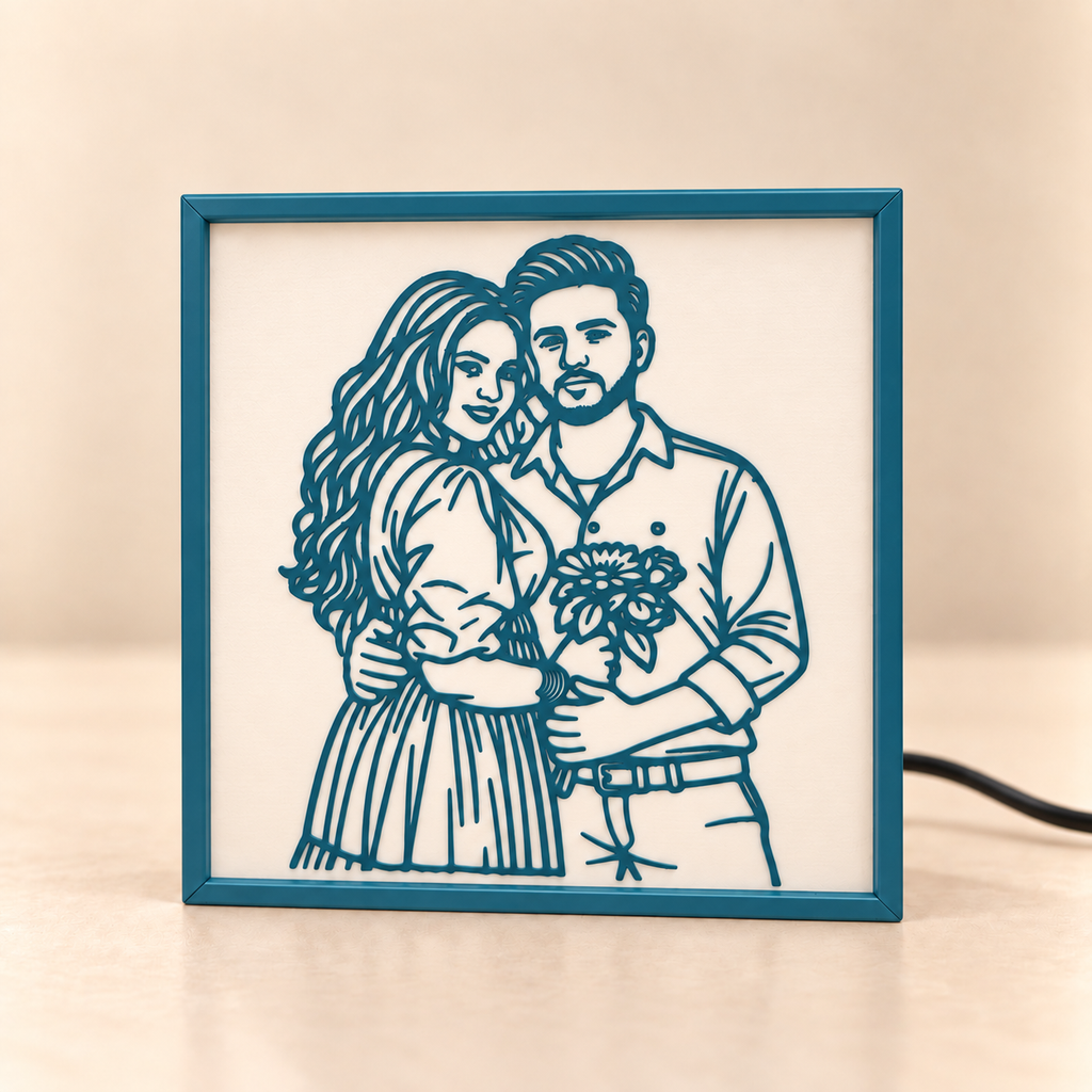 Personalized 3D Line Art LED Glow Frame by Keepsa - photo 5