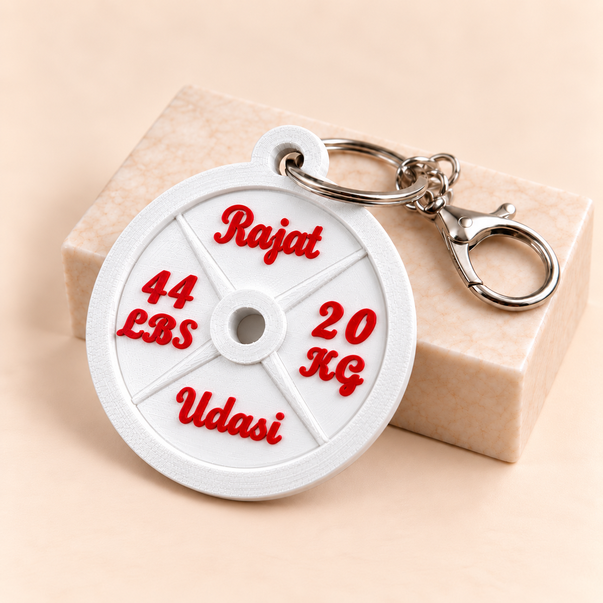 Personalized Gym Weight Plate Keychain by Keepsa - photo 2