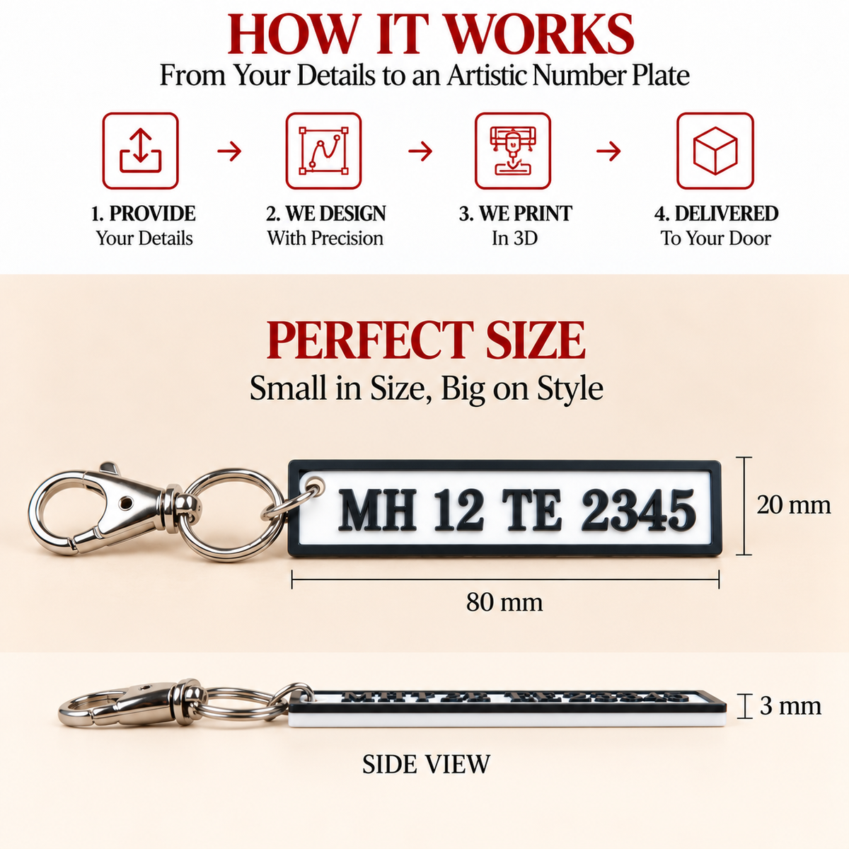 Personalized Vehicle Number Plate Keychain by Keepsa - photo 4