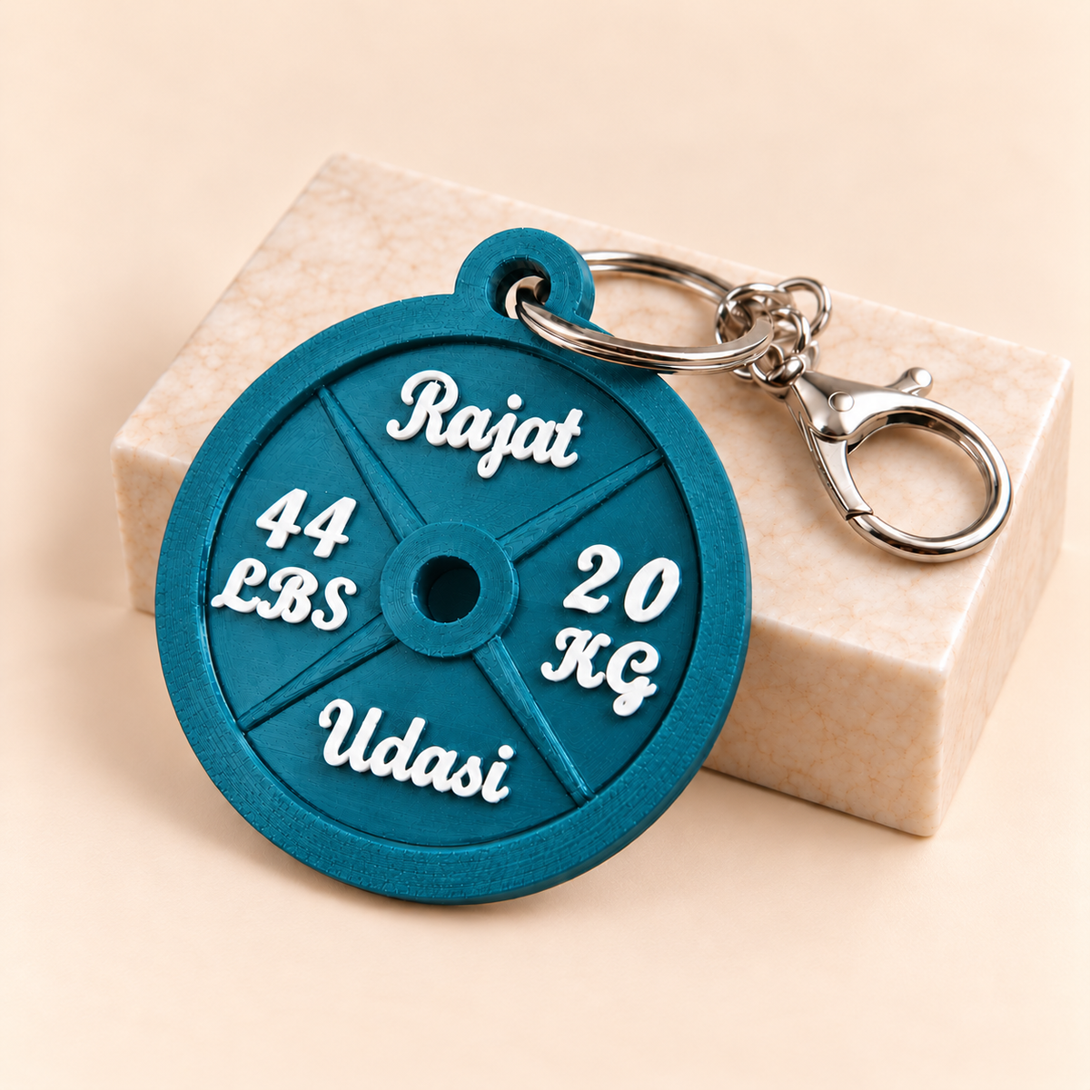 Personalized Gym Weight Plate Keychain by Keepsa - photo 1