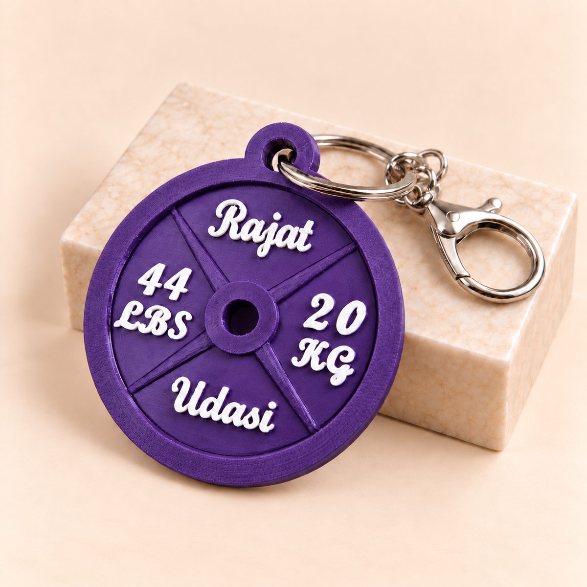 Personalized Gym Weight Plate Keychain by Keepsa - photo 5