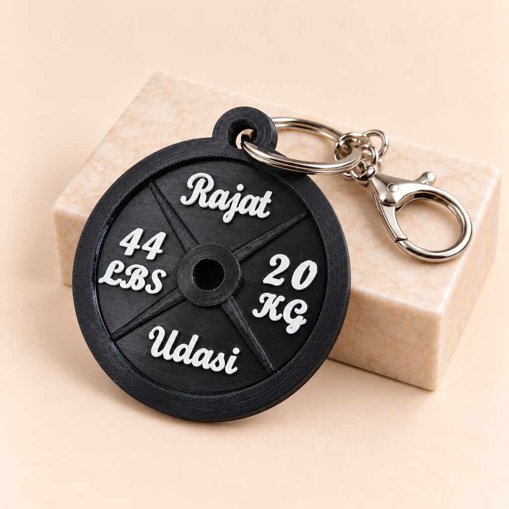 Personalized Gym Weight Plate Keychain by Keepsa - photo 3