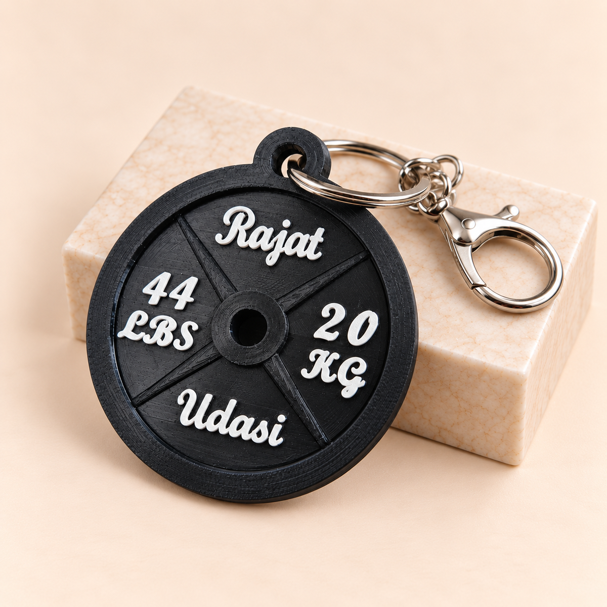 Personalized Gym Weight Plate Keychain by Keepsa - photo 3